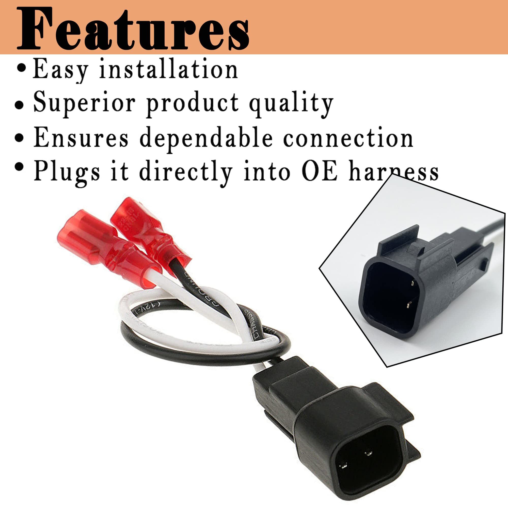 Danbojit 4 Pack Speaker Harness Replacement for Ford F150 F250 Escape Mustang - Black Wiring Adapter for Easy Installation